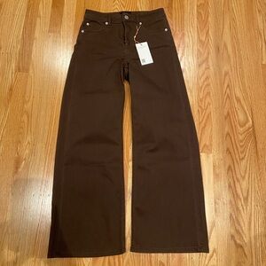 Quince Brown Wide Leg Jeans